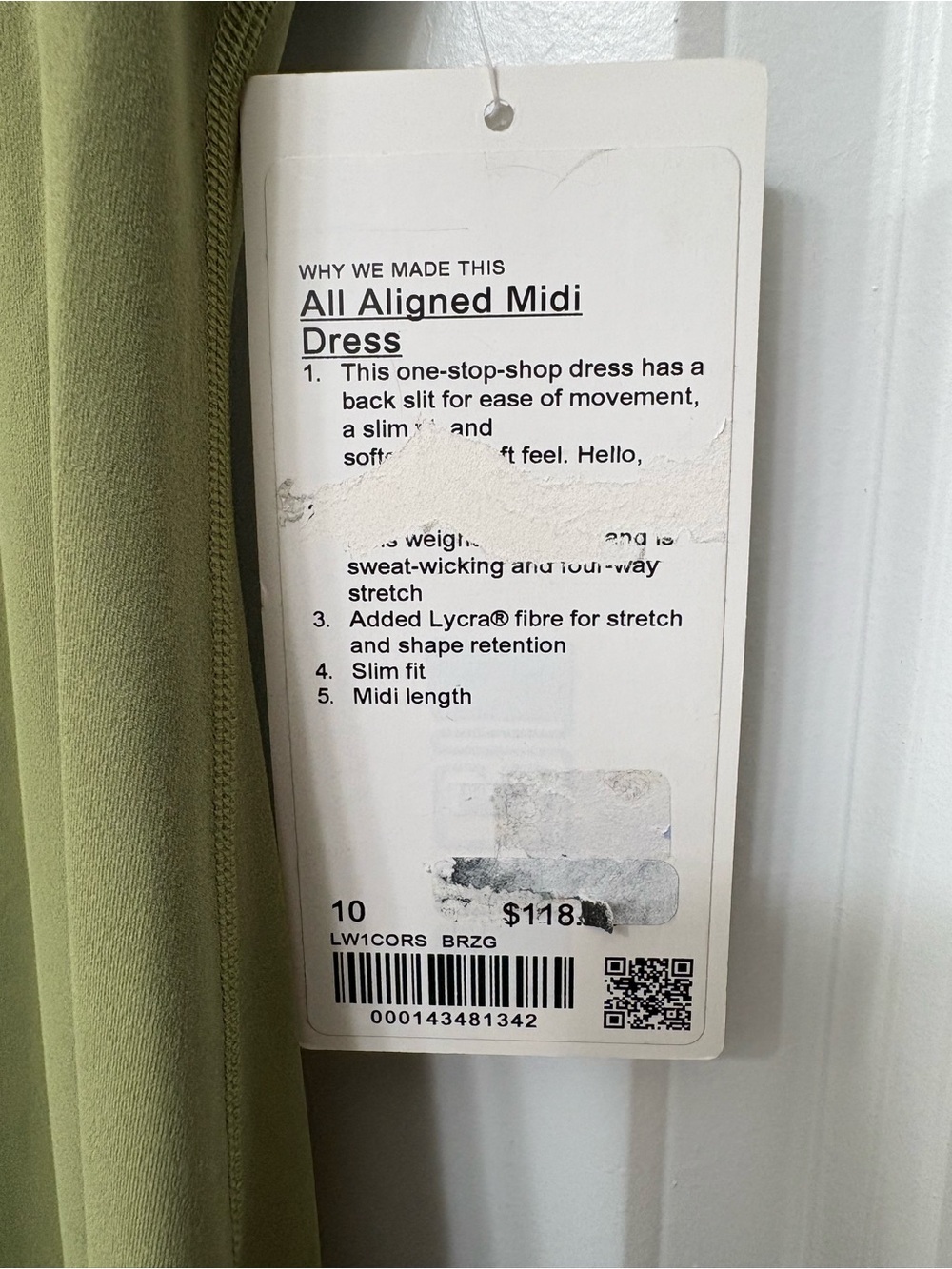 lululemon athletica Olive Green Sleeveless Midi Dress - Picture 2 of 4
